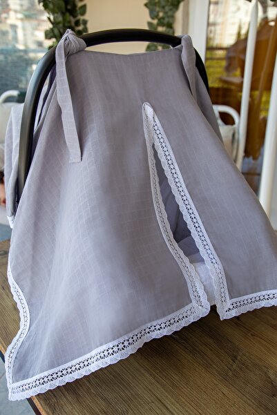 Babynest Stroller Cover/Stroller Cover 100% Cotton Muslin Gray
