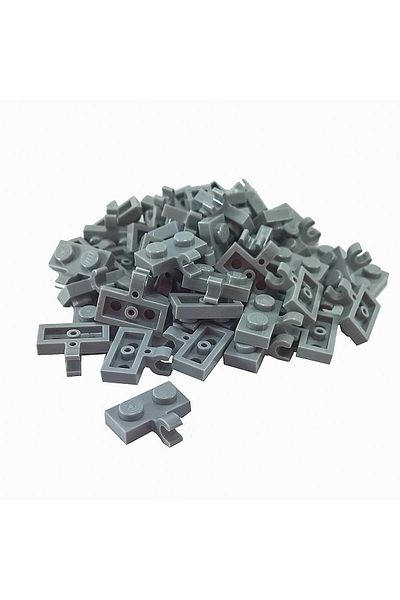 LEGO Custom Accessory Plate Modified 1 x 2 Horizontal Clip Light Gray Brick 8 pieces to send