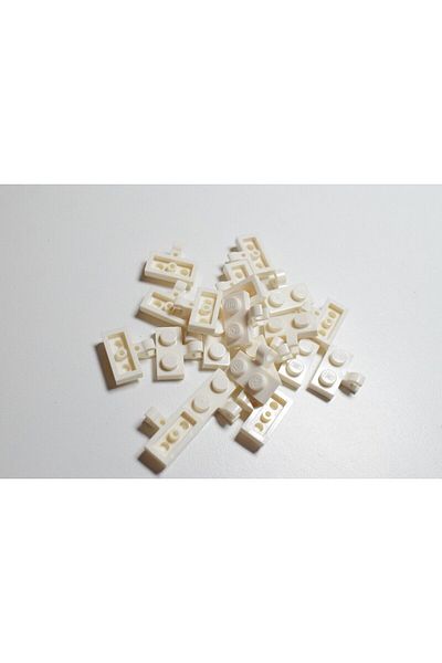 LEGO Custom MOC Accessory Plate Modified 1 x 2 Horizontal Clip White Brick 4 pieces to send
