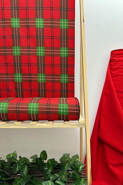 Soft Kare Panama Linen Liquid Proof Plaid Pattern Christmas Tablecloth