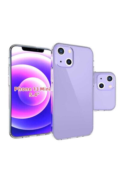 Israh Apple iPhone 13 Mini için Uyumlu Kılıf Şeffaf Esnek Yumuşak Renksiz Süp...