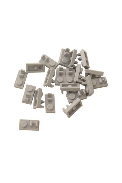 LEGO Custom Accessory Plate Modified 1 x 2 O Clip in the Middle Light Gray Brick 6 pieces to send