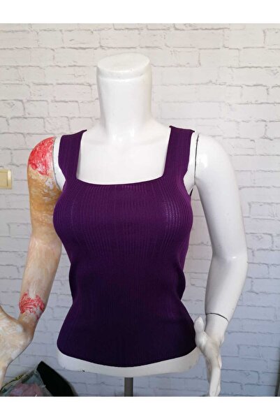 anne moda ankara Квадратний комір, прямі товсті бретелі, вертикальні смуги, трикотаж 1-го сорту, 50% бавовна, 50% акрил, кроп