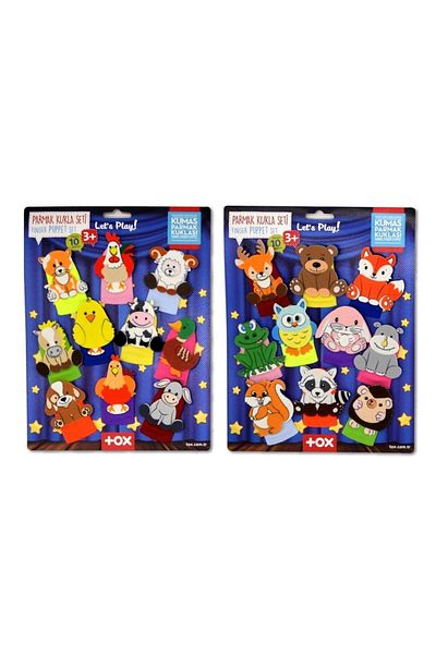 Tox 2 Set - 20 Pieces Tox Forest and Farm Animals Finger Puppet T218 T220