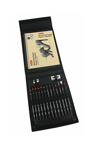 Derwent محفظة أدوات رسم (تحتوي على مجموعة اقلام رسم ودفتر A5 مع مساحة بلاستيك وبراية ) AR2300218