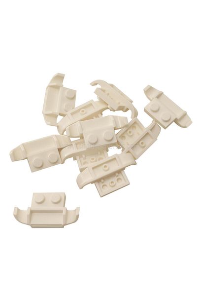 LEGO Custom MOC Accessory Plate Modified 1 x 2 Automobile Bumper White 2 pieces to ship