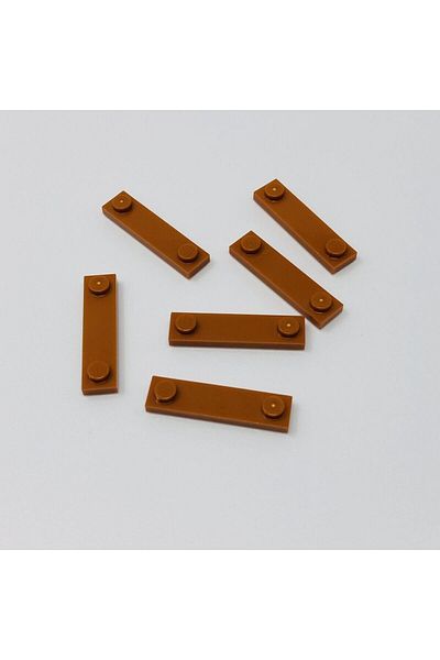 LEGO Custom Accessory Plate Modified 1 x 4 Stud Groove Dark Orange Brick 4 pieces to send