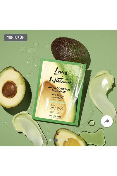 Oriflame Love Nature Creamy Face Mask Containing Organic Avocado Oil