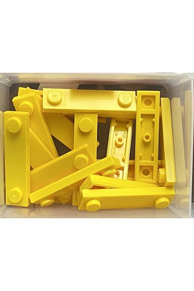 LEGO Custom MOC Accessory Plate Modified 1 x 4 Stud Groove Yellow Brick 4 pieces to send