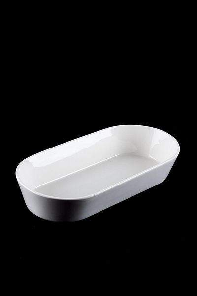 ACAR Bianca Perla Porcelain Boat Oval Bowl - 32.4 Cm