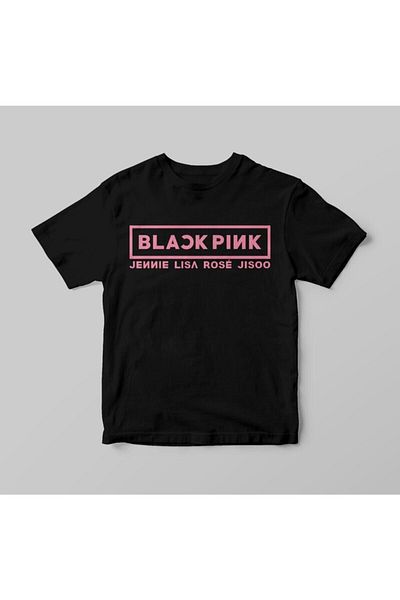 MAGORS Tricou negru pentru copii cu decolteu negru roz membri