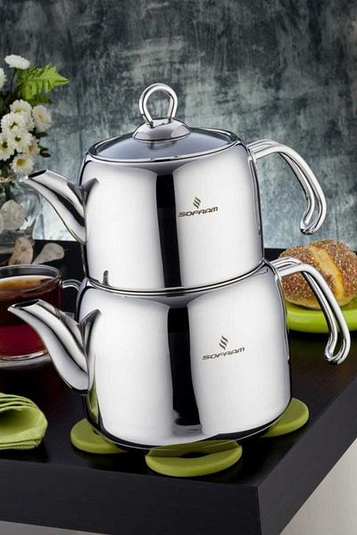Sofram غطاء بخار ناعم إبريق شاي فولاذي صغير
