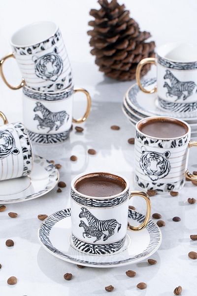 ACAR Cup Set Medusa Set of 6 Porcelain Coffee Cups