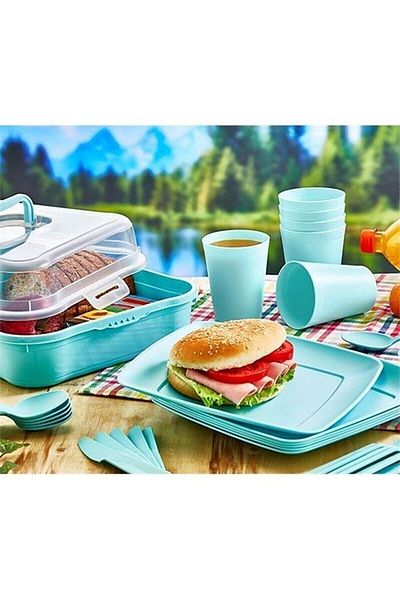 Cesi Collection Hobby Life 32 Piece Magic Picnic Set with Bag for 6 Persons Powder