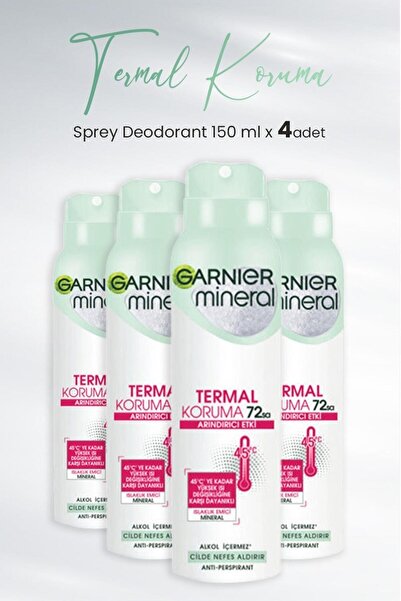 Garnier Mineral Termal Koruma Sprey Deodorant 150 ml x 4 Adet