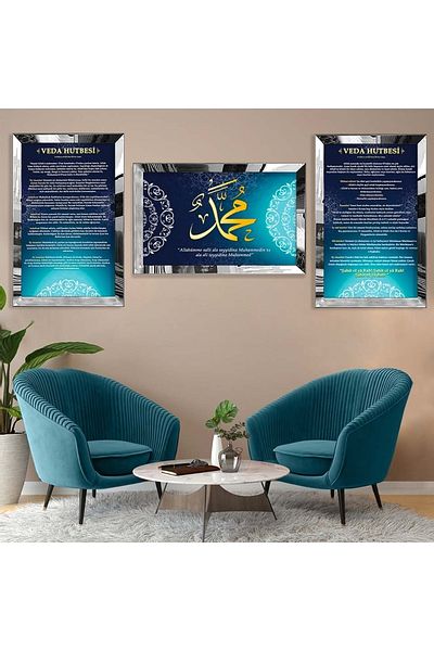Zevahir Mobilya Dekorasyon Masa religioasa din MDF cu cadru din plexiglas cu oglinda argintie