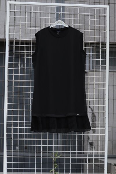 Zey&Ka Butik LARGE SIZE RAYON CHIFFED BOTTOM COMBED COTTON TUNIC