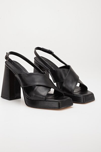 LİLLA women's angular platform high-heeled daily shoes