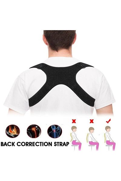 Ankaflex Unisex Μαύρο Διορθωτικό Γιλέκο Ορθοπεδικό Ισιωτικό Πλάτης Κορσέ