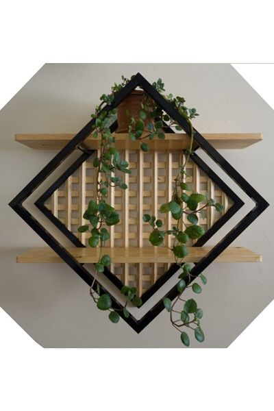 Mr. Ciss Decorative Solid Shelf with Metal Skeleton