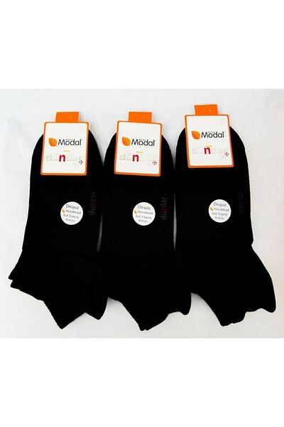 Dündar Συσκευασία με 12 γυναικείες κάλτσες Modal Booties Μαύρες