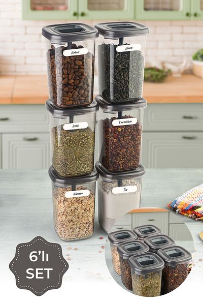 Vienev White Labeled 6-Piece 450 ml Luna Spice Rack with Spoon