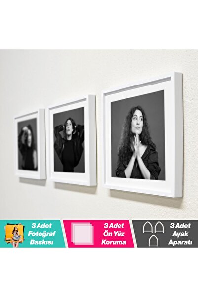 FOTOBASKICI Sök Tak Beyaz Çerçeve Seti 21x21 cm (Fotoğraflı)