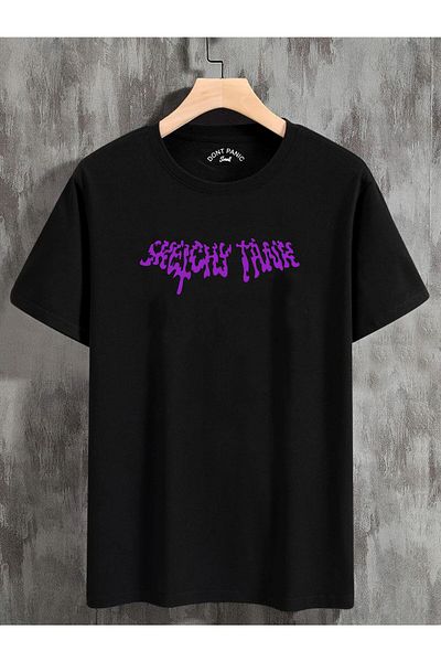 DEEPSENCE Men's Oversize T-shirt Sketchytank Black