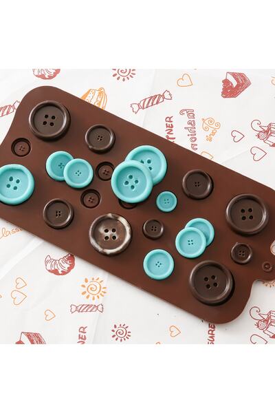 Siliko World Silikon Çikolata Kalıbı Düğme Desenli