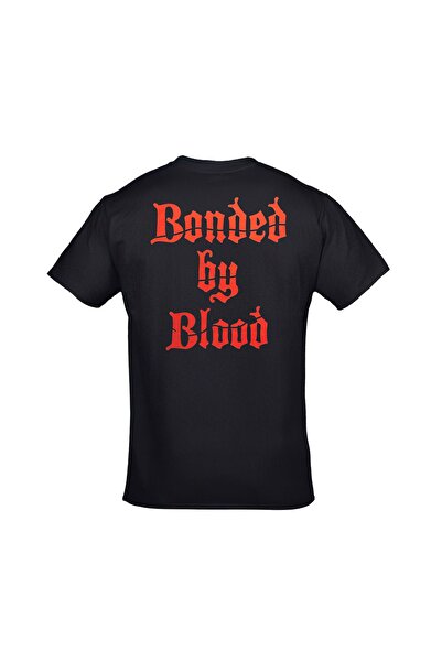 Orijin Tekstil Exodus Bonded By Blood Front Back Printed Unisex Black Tshirt