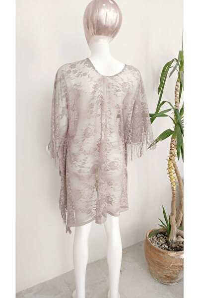 SiaLess Lingerie Women's Beige Lace Beach Dress Pareo