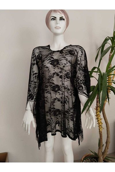 Qvien Secret Black Lace Sea Dress Pareo