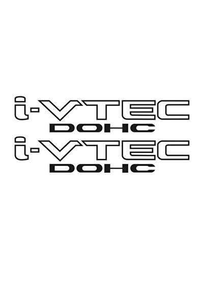 MegaSticker 2 Adet I-vtec Dohc Oto Sticker Araba Sticker Siyah 20x5 Cm