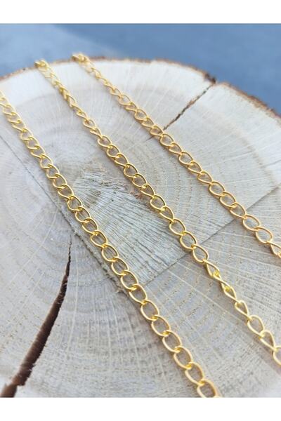 Flower 5 Metre - Uzatma Zinciri, Kıvrık Zincir, Kolye Zinciri, Takı Zinciri, Kolye Uzatma Zinciri, Gold