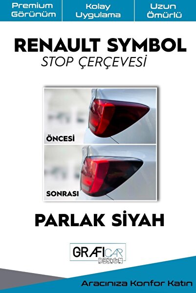 GRAFİCAR Renault Symbol Stop Çerçevesi Sticker-kolay Uygulama-uzun Ömürlü Folyo-araca Özel Kesim
