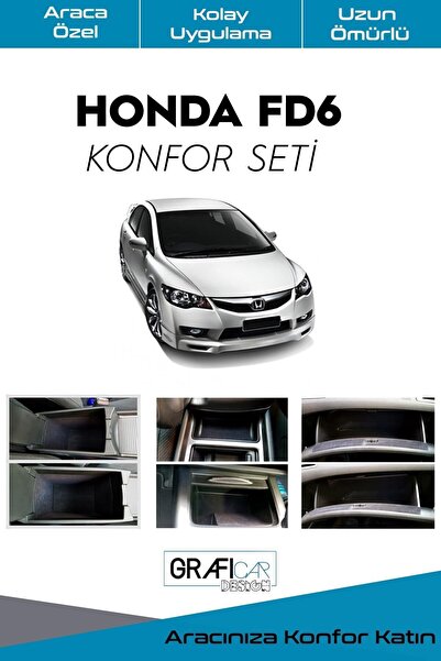 GRAFİCAR مجموعة الراحة المتوافقة مع Honda CIVIC Fd6 - طلاء مخملي من القماش ال...