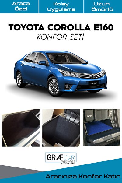 GRAFİCAR طقم تويوتا كورولا E160/ E180 مريح - غطاء مخملي من القماش - منتج لعزل...