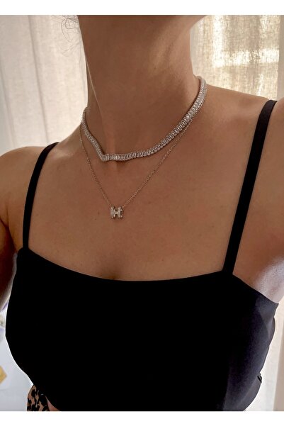 Pigna Aksesuar Baget pırtanta montür su yolu kolye ve swarovski kolye set öze...