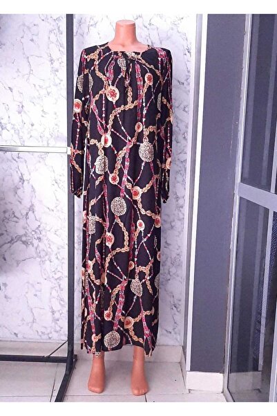 ÇEÇEN HOME Robadan Önü Düğmeli Koton Kumaş Tessetür Giyim Anne Elbisesi Namaz...