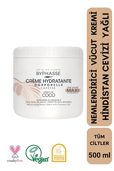 BYPHASSE كريم مرطب للجسم بزيت جوز الهند - 500 مل