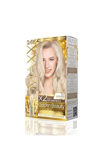 Maxx Deluxe Golden Beauty 24k Altın Içerikli 0.1 Platin Sarısı Saç Boya Seti