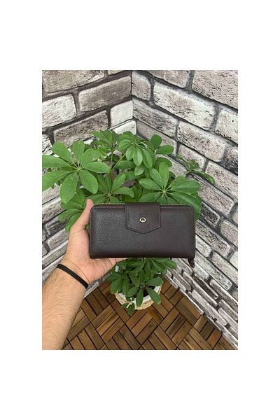 GUARD Findit Matte Brown Zippered and Leather Patch Hand Portfolio