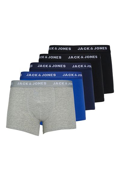 Jack & Jones Trunk Boxershorts BASIC PLAIN im 5er Pack mit elastischem Bund und Logoprint