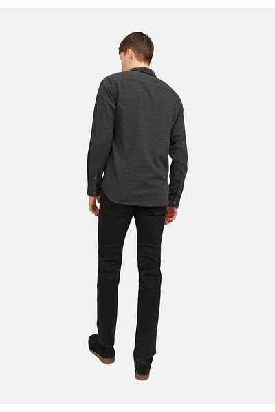 Jack & Jones Classic Melange Slimfit Langarmhemd - with Button, Kragen and Brusttasche