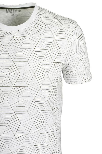 NCS Men's White Slim Fit Printed Crew Neck 100% Cotton T-shirt Jeans 194