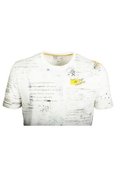 NCS Men's White Crew Neck Printed Slim Fit 100% Cotton T-shirt Jeans 1953