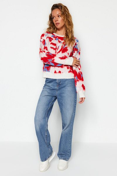 Trendyol Collection Ecrufarbener, weich strukturierter Strickpullover mit Rundhalsausschnitt TWOAW24KZ00214