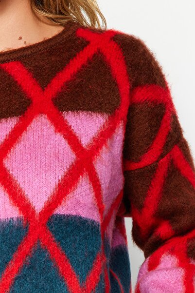 Trendyol Collection Brown Crop Super Wide Fit Soft Textured Knitwear Sweater TWOAW24KZ00218