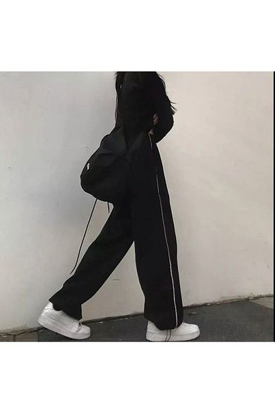 DENİKK Y2k Πλεκτό παντελόνι/φόρμα με φερμουάρ Unisex