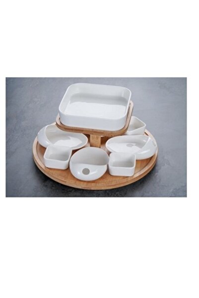 ACAR Porj10169 Porcelain Rotating Bowl Set 8 Pieces